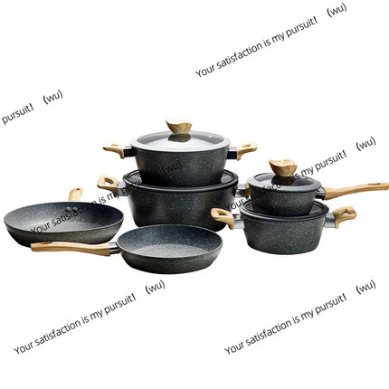 marble non-stick frying pan milk pan soup pot household pot set induction cooker