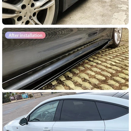 For BMW Accessories 3 Series E90 E91 320i 330i 2005-2011 Car Side Skirts 2.2M 86.6inch Extension Rocker Panels Lip Bumper ABS 8p