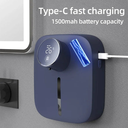 Soap Dispenser Automatic Hand Washer Rechargeable Temperature Display Liquid