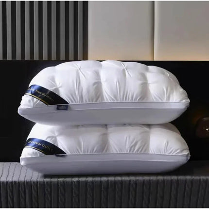 1PC Luxury 3D Bread Goose Down and Feather Bed Pillows for Sleeping Bedding 100% Cotton Cover with Natural Filling Soft Support