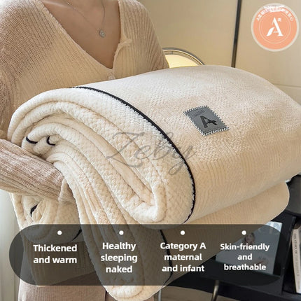 Category A Knitting Velvet Warm Autumn Winter Blanket Soft Warmth Sofa Blankets for Thorw Comfortable Breathable Knitted Blanket