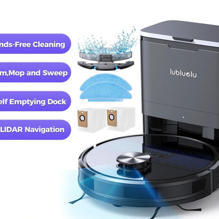 Lubluelu SL60 Plus Robot Vacuum Self Emptying, Hands-free Up To 60 Days, 4000pa Robot Vacuum And Mop Combo 3 In 1 Robotic Vacuum