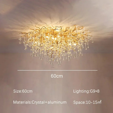 Gold ceiling light chandelier modern hotel bedroom dining room living room home interior glossy Led luxury chandelier