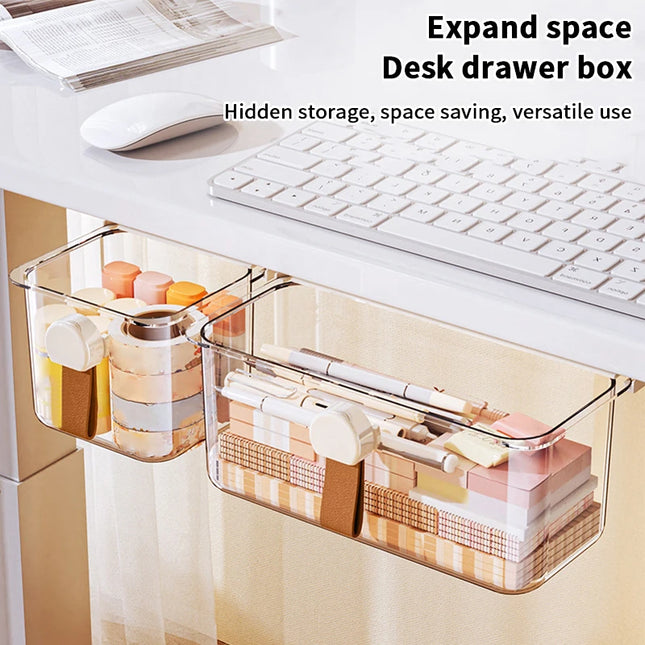 1/2Pc Drawer Style Storage Box Under The Mirror Cabinet Transparent Bathroom Kitchen Office Sundries Case Pull-Out Storage Shelf