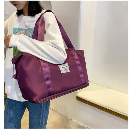 Carry On Travel Duffle Bag Nylon Waterproof Sports Gym Tote Bags for Women Large Capacity Storage Luggage Handbag