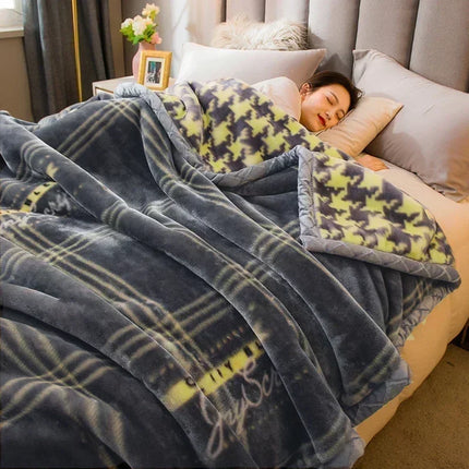 High-end Printed Warm Raschel Blankets for Winter Super Soft Warmth Weighted Blanket High-quality Antistatic Skin Friendly Duvet