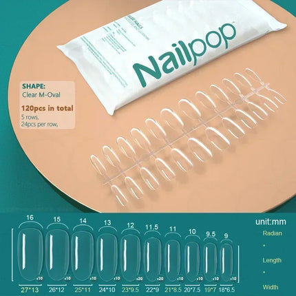 NAILPOP 120pcs Fake Nails Full Cover Press on Nails Coffin Soft Gel American