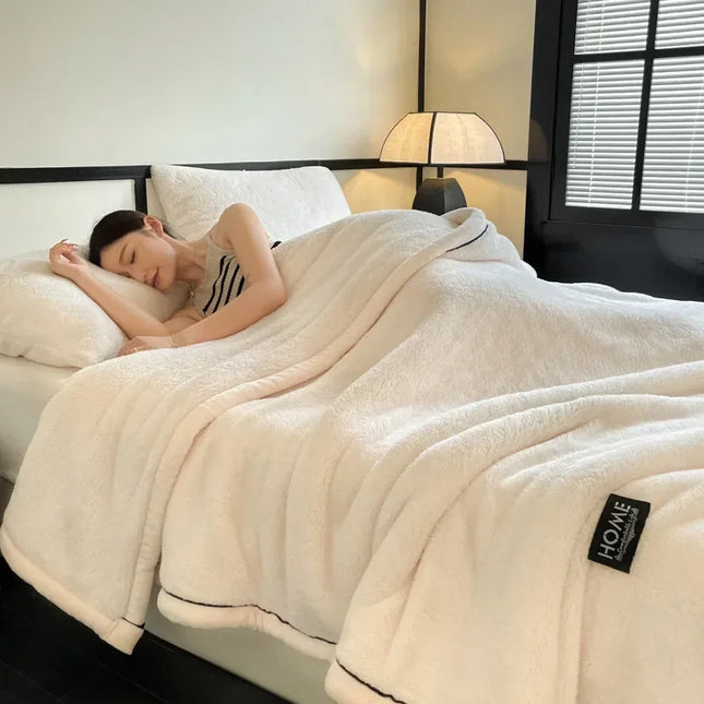 2024 new class A comfortable cotton velvet plush light luxury blanket warm soft and comfortable milk velvet