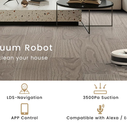 LEFANT M1 Robot Vacuum Cleaner with Mop,Lidar navigation (LDS), 4000Pa, 4000 mAh Battery, App/Alexa Control,Ideal for Hard Floor
