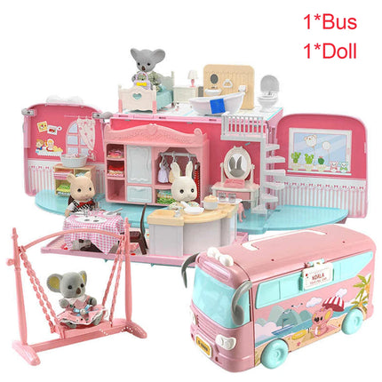Girl Play House Toy Diy Tour Bus Bedroom Dresser Dining Kitchen Bathroom Shop