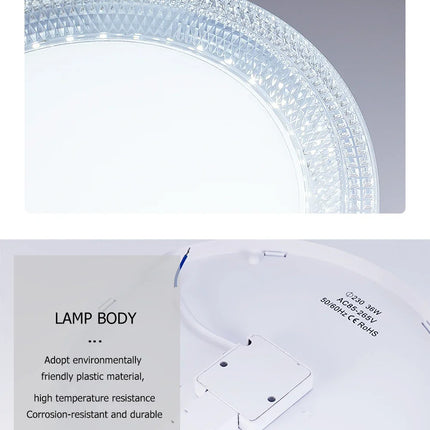 Hot Selling Ultra Thin Crystal Ceiling Lamp Round Ceiling Home Lamp Cool White Suitable for Balcony Kitchen Bedroom Light