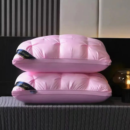 1PC Luxury 3D Bread Goose Down and Feather Bed Pillows for Sleeping Bedding 100% Cotton Cover with Natural Filling Soft Support