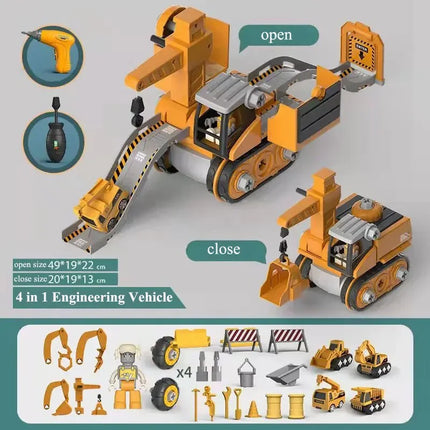 Kids Engineering Vehicle Electric Drill Tool Toys Match Children Educational