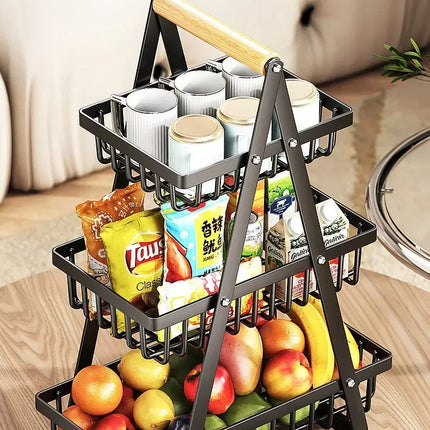 2/3 Tiers Countertop Fruit Basket,Portable Fruit Bowle Basket Kitchen Organizer Storage & Dining Room Fruits Vegetable Snacks