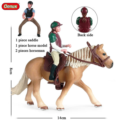 Farm Horse Race Model Action Figures DIY Equestrianism Horseman Animals