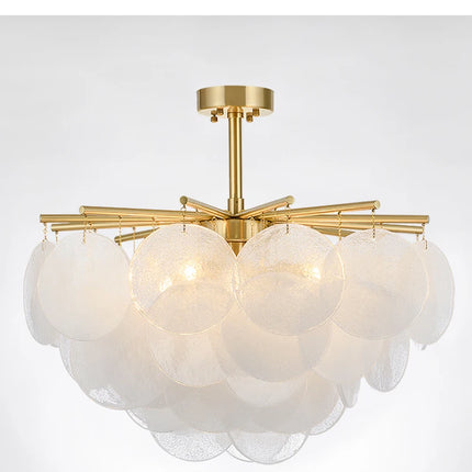 Nordic Scrub Glass Ceiling Chandelier Iron E14 For Living Room Table Bedroom Hall Home Luxury Decor Lusters Lighting Luminaires