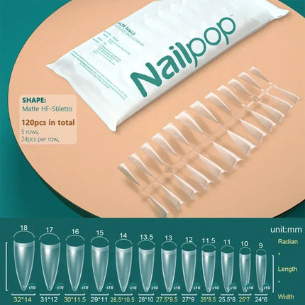 NAILPOP 120pcs Fake Nails Full Cover Press on Nails Coffin Soft Gel American