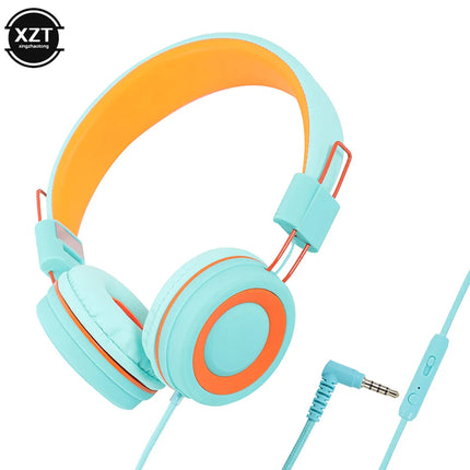 Wired Children'S Headphones Stereo Sound Headset Kids Earphone with Mic Music Headset for Girls Boy Gifts