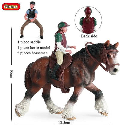 Farm Horse Race Model Action Figures DIY Equestrianism Horseman Animals