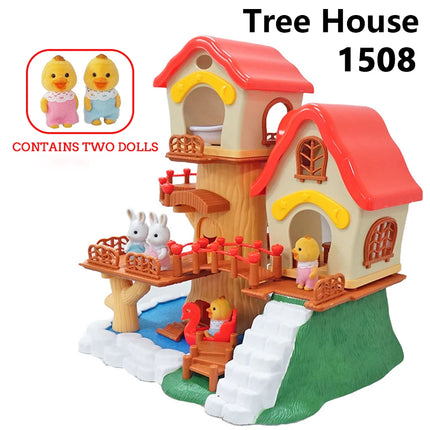 Dollhouse Castle Treehouse Auditorium Play House Miniature Furniture Model Kitchen Toy Girls Gift