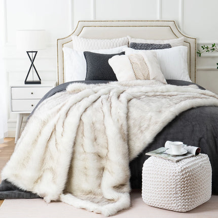 Blanket Plaid Throw for Sofa Luxury Fox Fur Throw Blanket Winter Warm Fluffy Soft Blankets