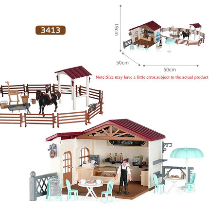 Farm Horse Race Model Action Figures DIY Equestrianism Horseman Animals