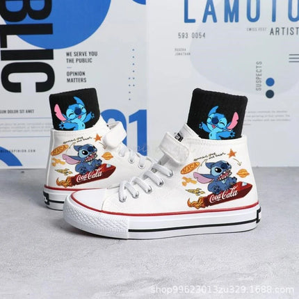 Lilo And Stitch Kids Canvas Sneakers Boys Fashion Anti-slip Breathable Sports Shoes