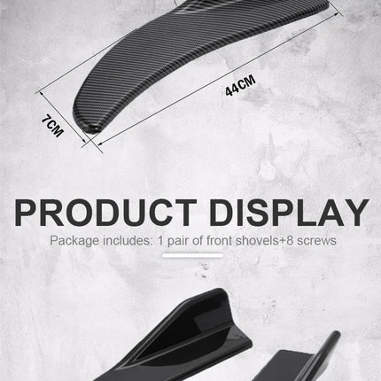 1 Pair Universal Black/Car Carbon Fiber Screen Car Bumper Spoiler Front Lip Anti-Collision For BMW Mercedes-Benz Toyota Audi