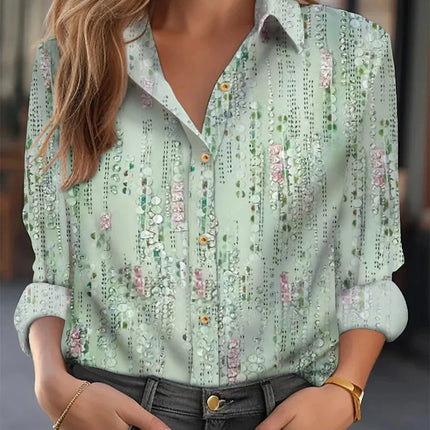 Temperament Loose Woman Shirt Fashion Casual Blouse Elegant Long Sleeve Woman Shirt Holiday Weekend Top