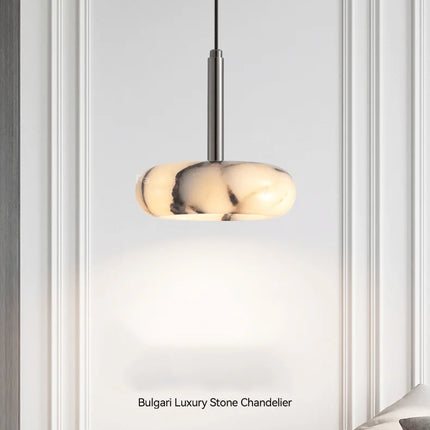 Luxury Black Round Natural Stone Pendant Lamp