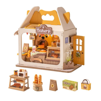 Robotime Food Box Shop Rolife Miniature Doll House DIY Miniature House Kit