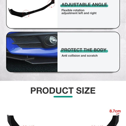 5Pcs Universal Car Front Bumper Separator Bumper Lip Body Kit Duck Lip Separator For BMW For Benz For Volkswagen For Honda