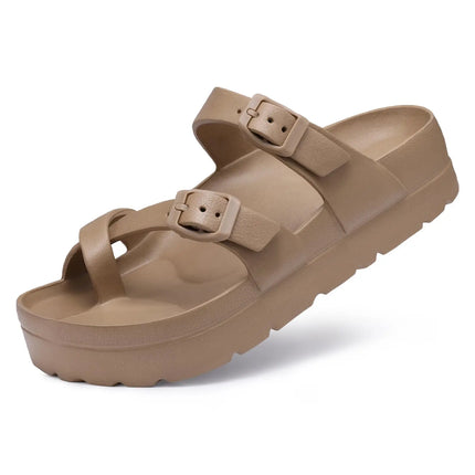Eyriphy Women's Platform Sandals with Arch Support Thick Soles Adjustable Buckle Ultra Cushion Slippers Outdoor Women Sandals