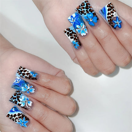 24Pcs Pink French Style Fake Nails 3D Bowknot Designs Short Square