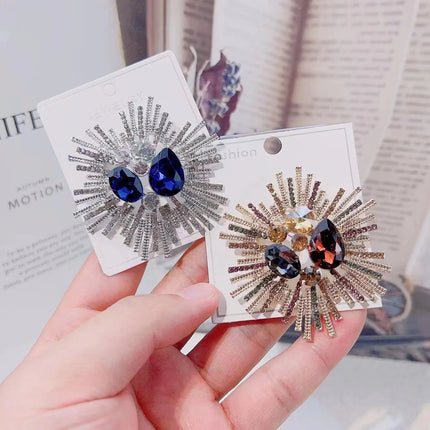 New Shiny Sun flower Brooches For Women Luxury Big Pearl Rhinestone Brooch Pins Jewelry Dress Suit Accessories Wedding Gifts