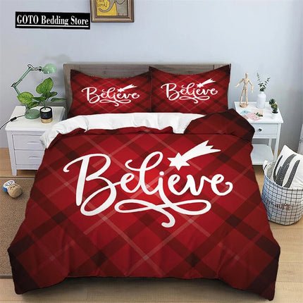 Duvet Set Red Festive Atmosphere Decoration Single/double One Quilt Cover Two Pillowcases