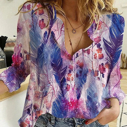 Temperament Loose Blouse Fashion Casual Woman Shirt Elegant Long Sleeve Shirt Woman Holiday Weekend Top