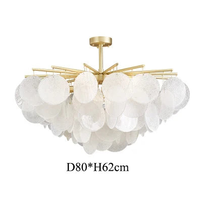 Nordic Scrub Glass Ceiling Chandelier Iron E14 For Living Room Table Bedroom Hall Home Luxury Decor Lusters Lighting Luminaires