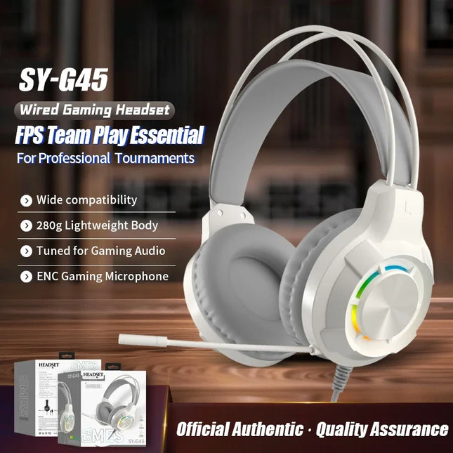 Gaming Headset Noise Reduction Over-The-Ear Waterproof Portable Audio Plastic Material for Gaming Enthusiasts