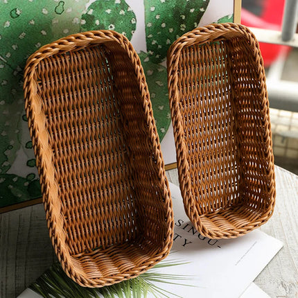 Imitation Rattan Hotel Restaurant Knife And Fork Basket Chopstick Storage Box Seasoning Jar Storage Basket Woven Basket