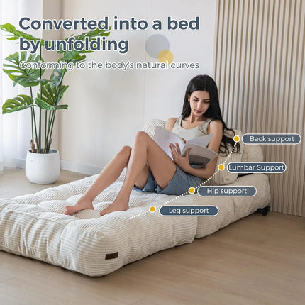 Folding Sofa Bed, Convertible Sleeper Chair with Pillow Foldable Matress,