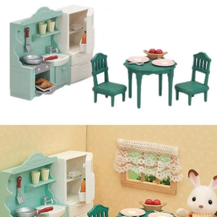 Families Play House Toy Set Anime Girl Toy Family Figurine Room Decoration Ornaments Birthday Gift Toys