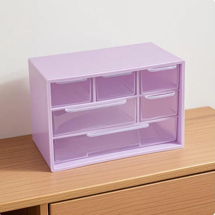Multifunctional Transparent Six Grid Drawer Storage Box Multi-layer Desktop Storage Box Large Capacity Dustproof Organizing Box