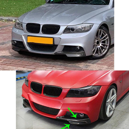 For BMW Accessories 3 Series E90 E91 328i 325i LCI M-Tech Sports 2009 2010 2011 2012 Front Splitters Bumper Lip Covers Carbon Lo