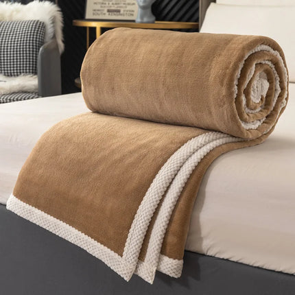Double-Sided Thick Milk Velvet Blanket Soft Naked Sleep Flannel Quilt for All Seasons