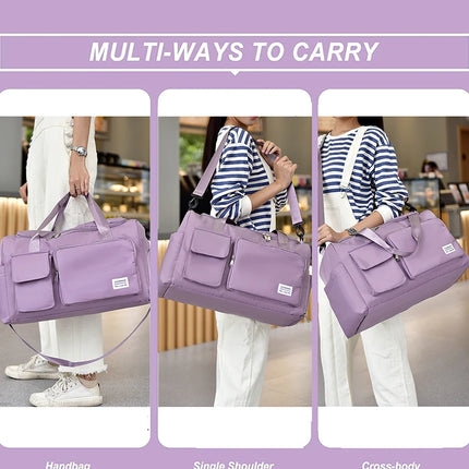 Carry On Travel Bag Large Capacity Weekender Overnight Duffle Bags with Shoe Compartment Sports Fitness Bags for Women