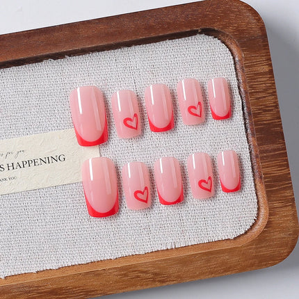 24pcs Short Square Yellow Lemon Press On Nails For Women Nude Pink