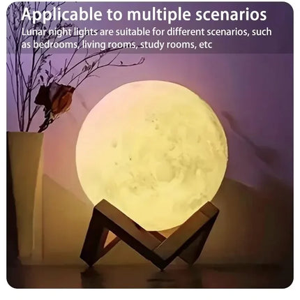 1 LED Moon Light Galaxy Light, DIY Moon Night Light, Girl, Boy, Child, Woman Birthday Gift, Bedroom Decoration (Warm Light)