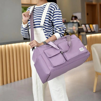 Carry On Travel Bag Large Capacity Weekender Overnight Duffle Bags with Shoe Compartment Sports Fitness Bags for Women