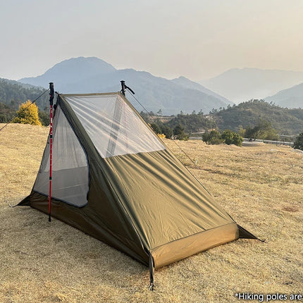 Outdoor camping mosquito-proof single hiking tent lightweight inner tent breathable pole-free tent backpacking tent 1 person